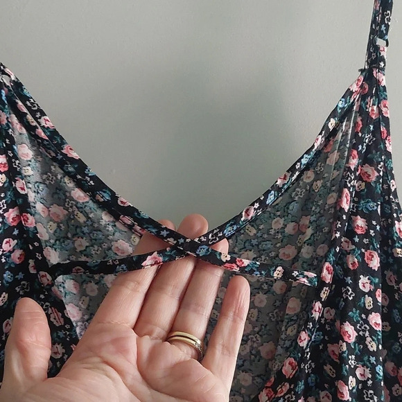 Ditsy Floral playsuit romper jumper shorts black summer Beach Festival  6 - Picture 5 of 5